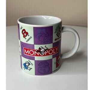 Vintage 2002 Hasbro Monopoly Coffee Mug Checkerboard Mr. Monopoly Collectible